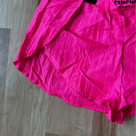 Vintage 80s 90s Neon Pink Cancun Nylon Velcro Dolphin Shorts - Picture 6 of 9